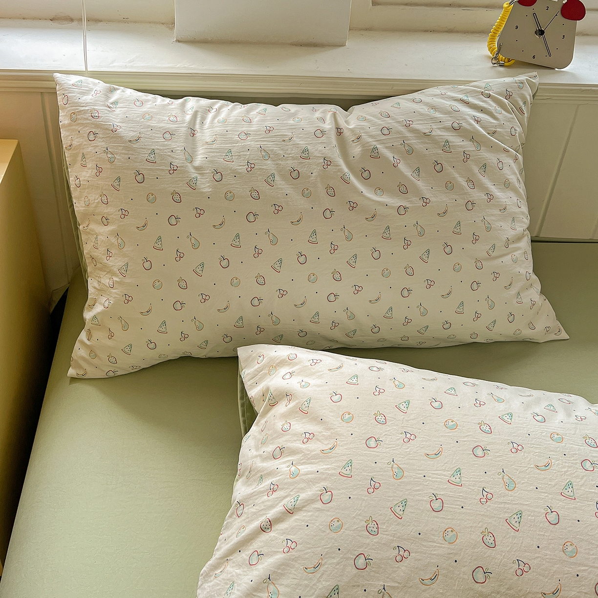 91家纺网 家纺一手货源 找家纺 凯洛奇 2026新款A类仿棉四件套古法水洗棉小清新印花四件套单被套系列 硕果累累