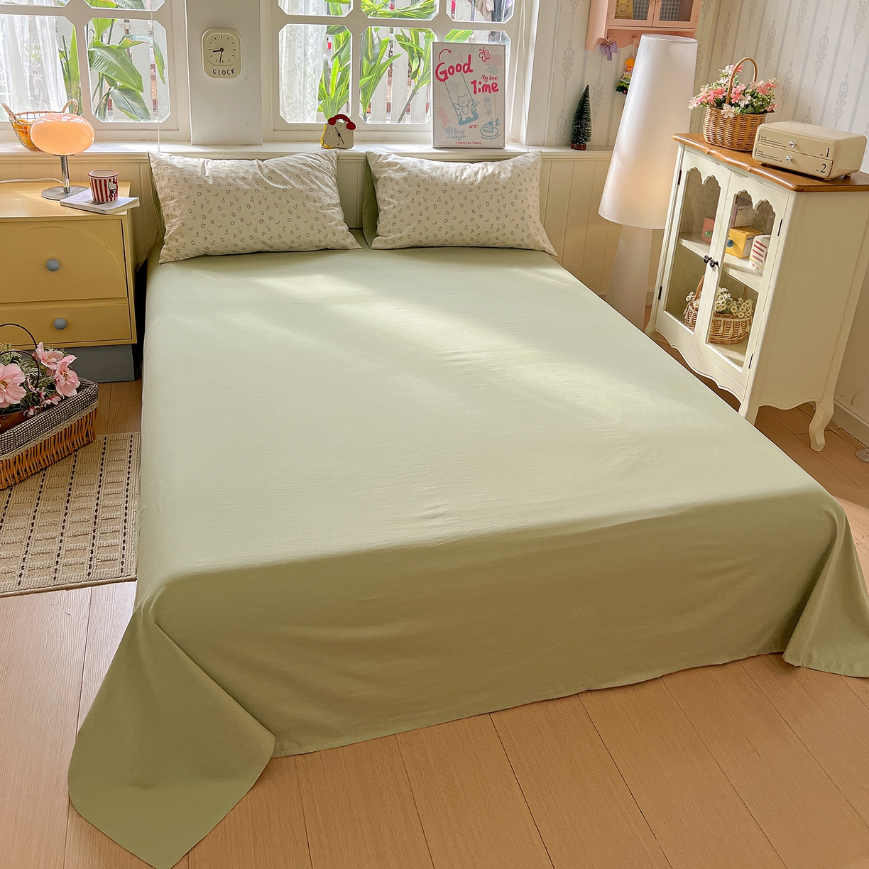 91家纺网 家纺一手货源 找家纺 凯洛奇 2026新款A类仿棉四件套古法水洗棉小清新印花四件套单被套系列 硕果累累