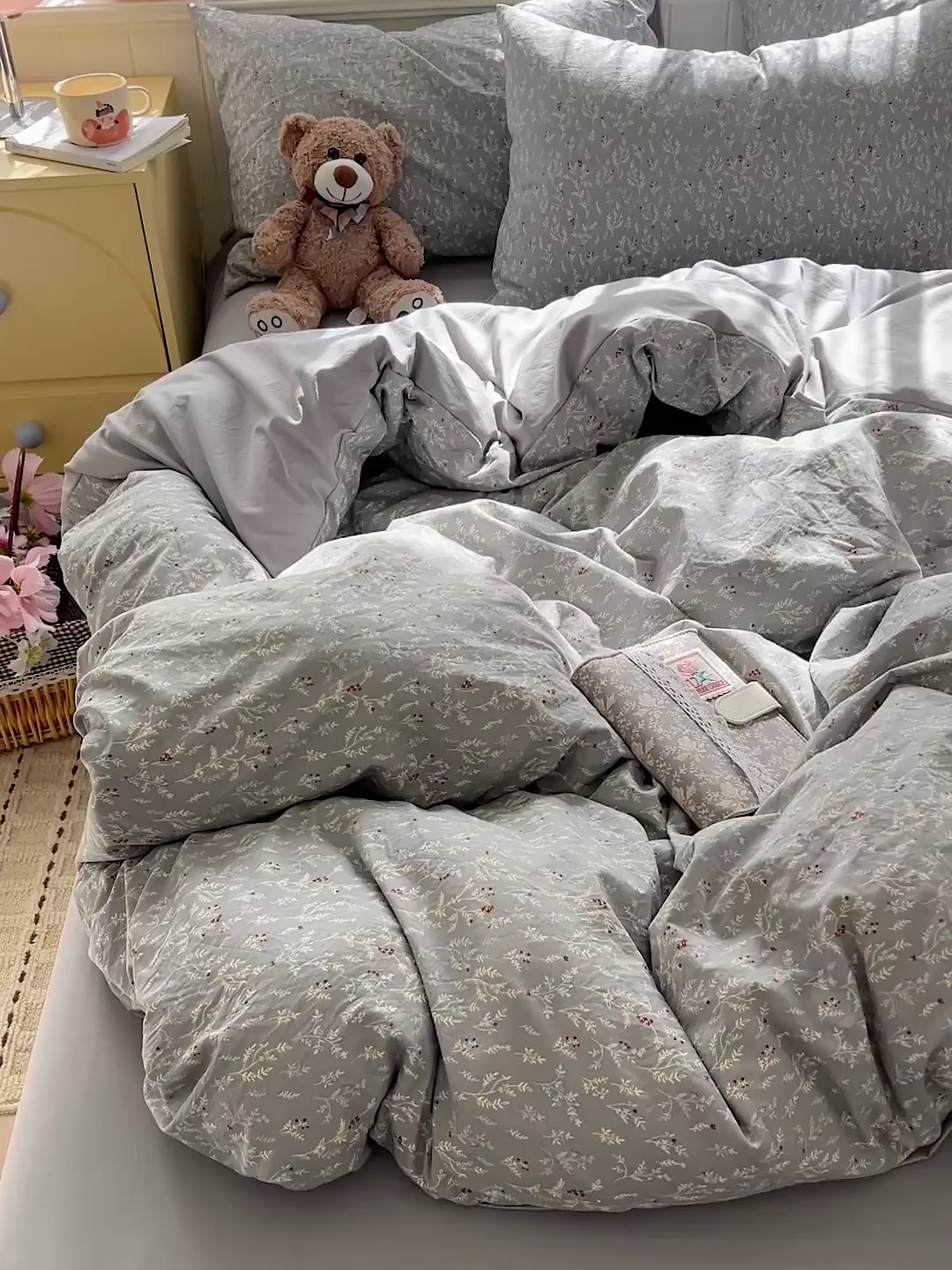 91家纺网 家纺一手货源 找家纺 凯洛奇 2026新款A类仿棉四件套古法水洗棉小清新印花四件套单被套系列 晚枫