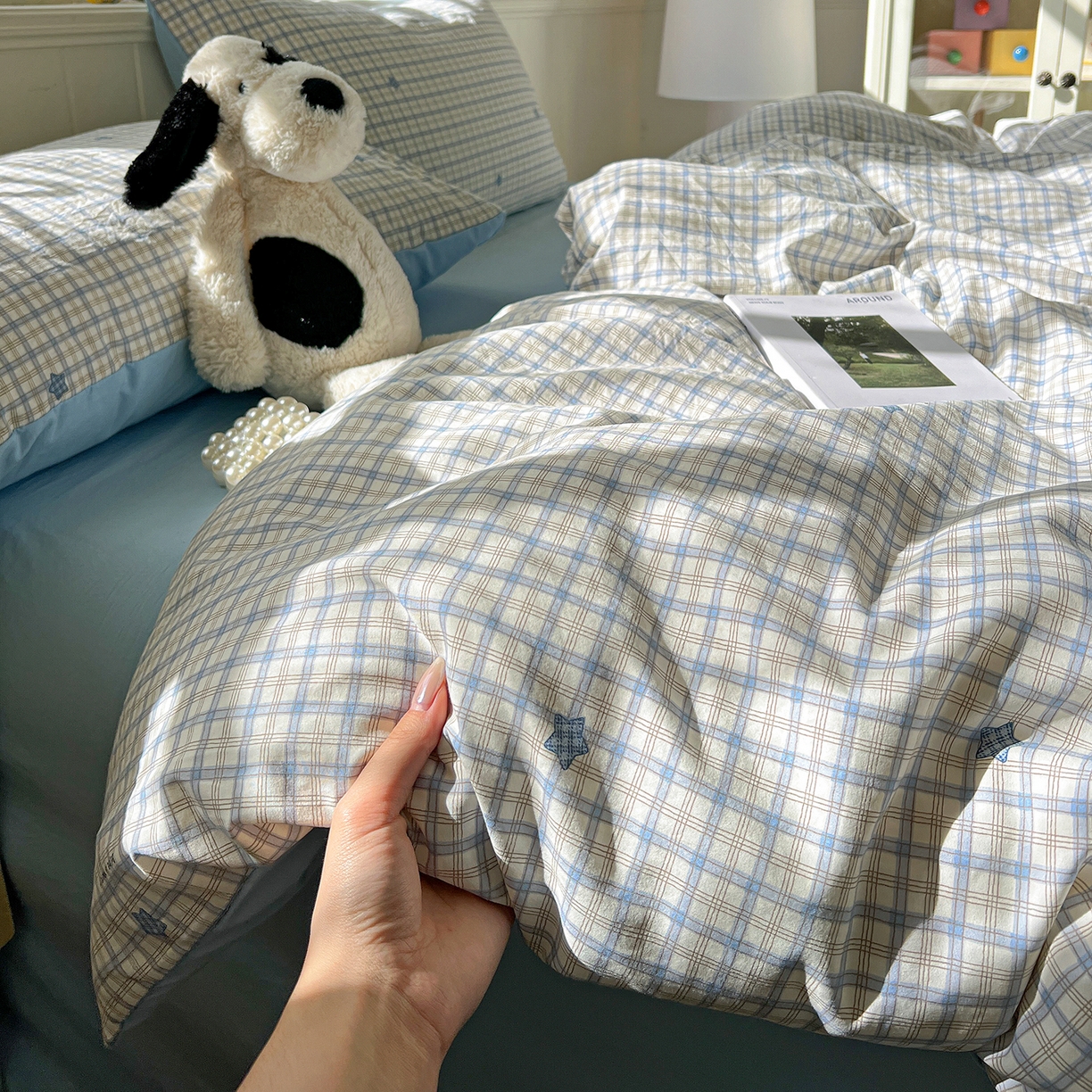 91家纺网 家纺一手货源 找家纺 凯洛奇 2026新款A类仿棉四件套古法水洗棉小清新印花四件套单被套系列 西雅图