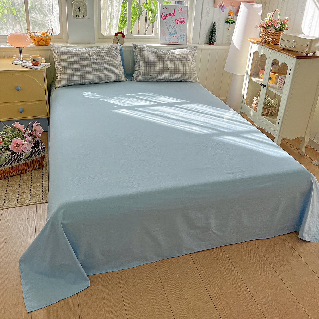 91家纺网 家纺一手货源 找家纺 凯洛奇 2026新款A类仿棉四件套古法水洗棉小清新印花四件套单被套系列 西雅图