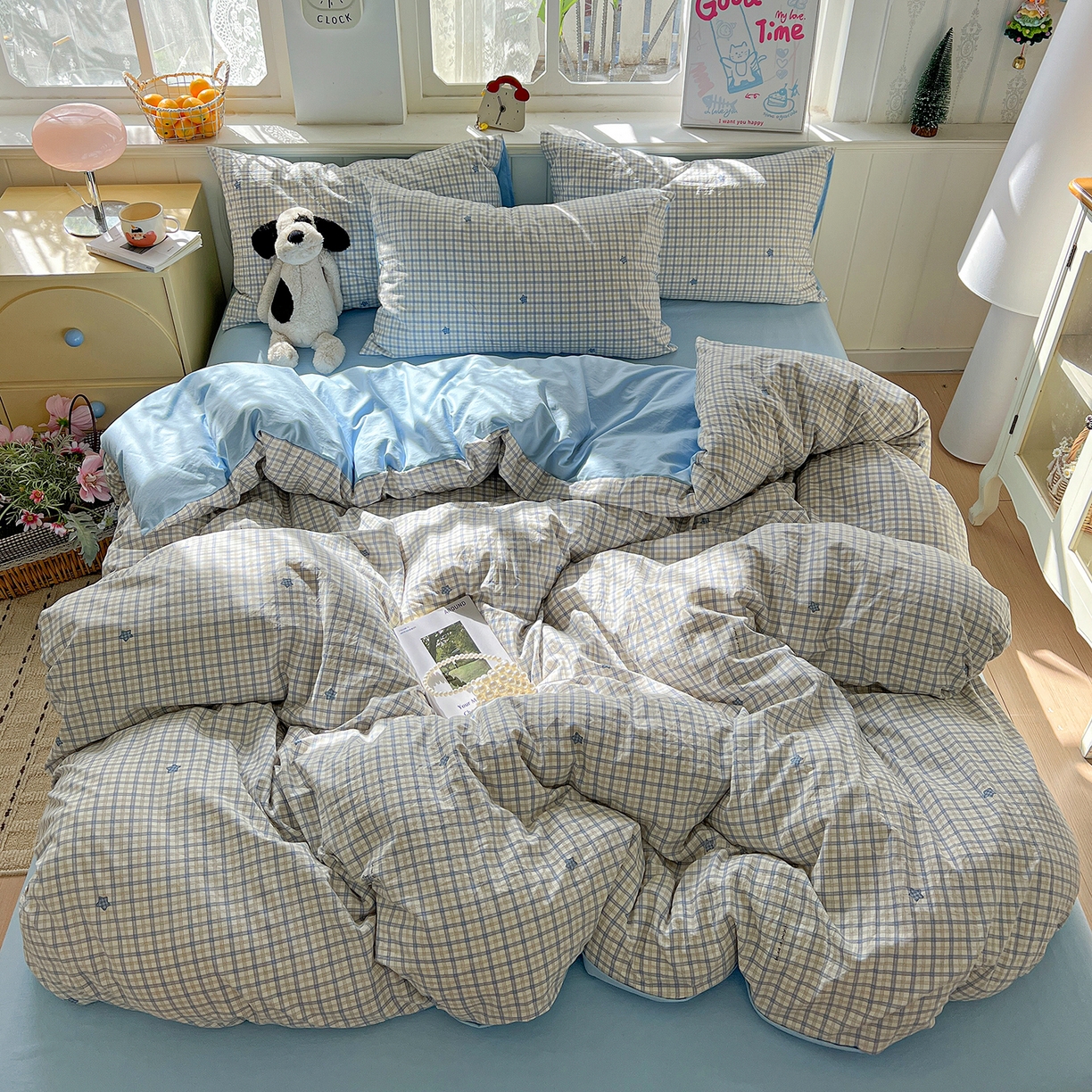 91家纺网 家纺一手货源 找家纺 凯洛奇 2026新款A类仿棉四件套古法水洗棉小清新印花四件套单被套系列 西雅图