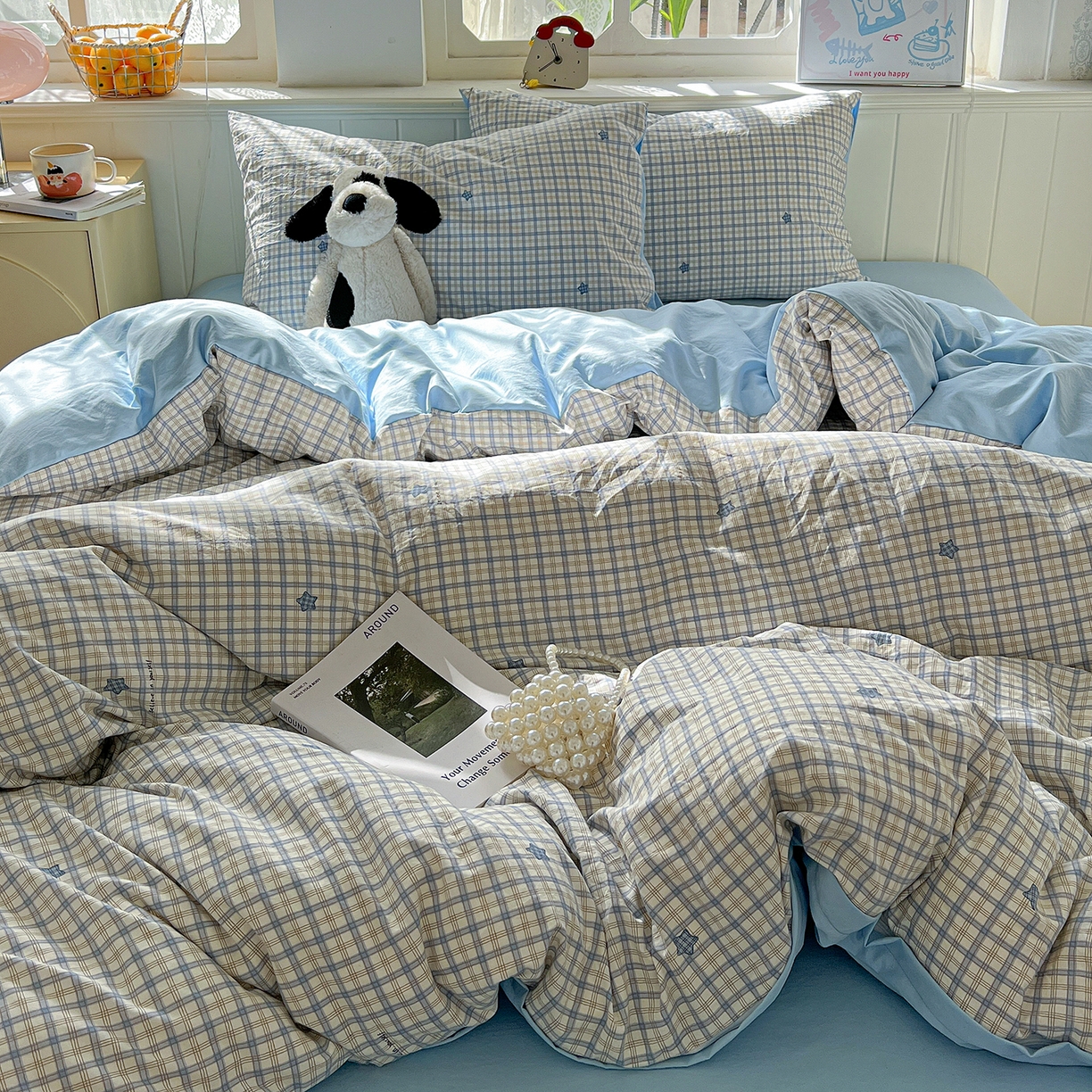 91家纺网 家纺一手货源 找家纺 凯洛奇 2026新款A类仿棉四件套古法水洗棉小清新印花四件套单被套系列 西雅图