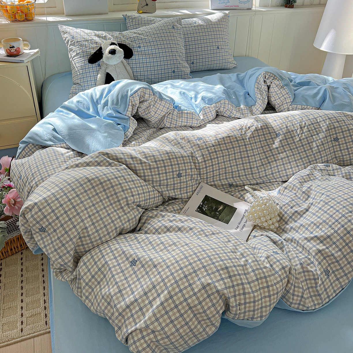 91家纺网 家纺一手货源 找家纺 凯洛奇 2026新款A类仿棉四件套古法水洗棉小清新印花四件套单被套系列 西雅图