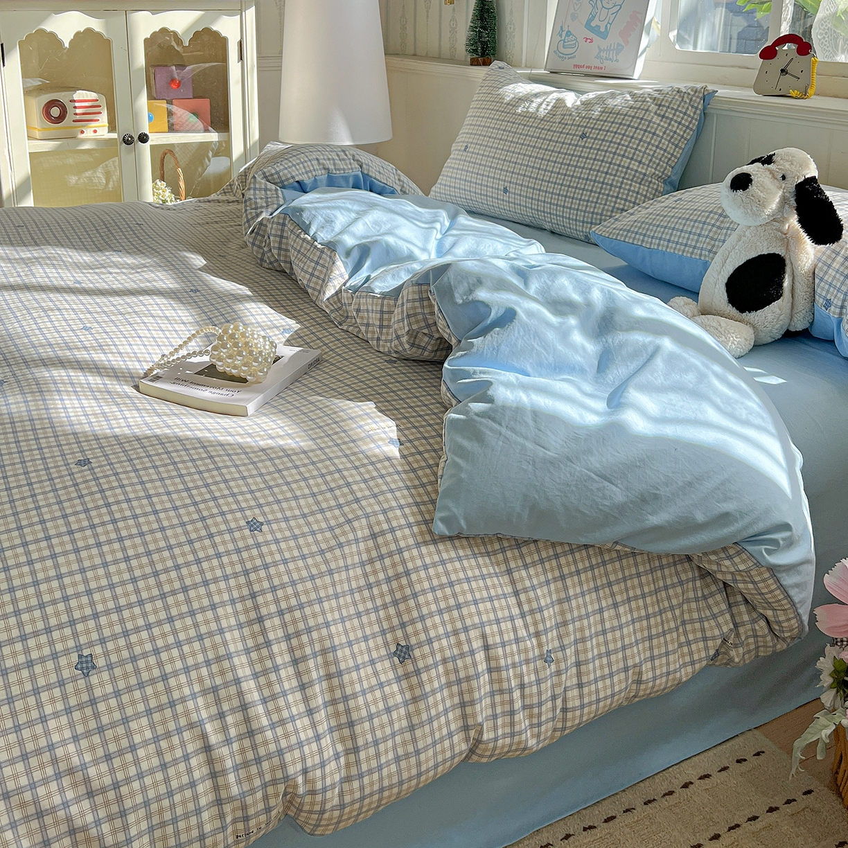 91家纺网 家纺一手货源 找家纺 凯洛奇 2026新款A类仿棉四件套古法水洗棉小清新印花四件套单被套系列 西雅图