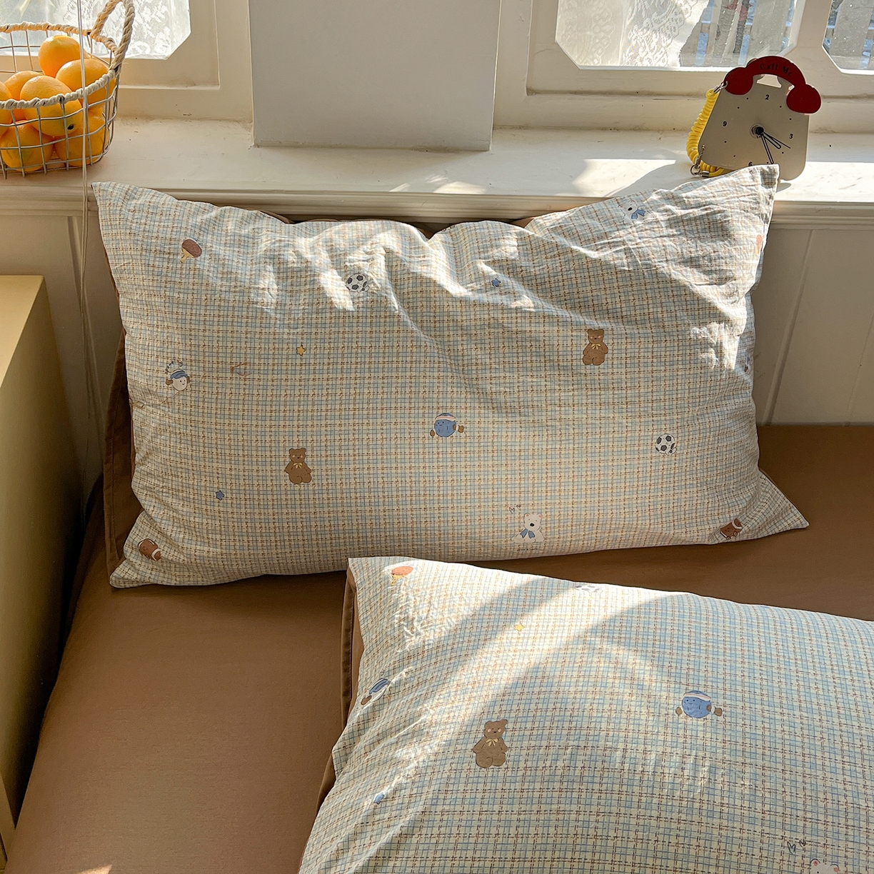 91家纺网 家纺一手货源 找家纺 凯洛奇 2026新款A类仿棉四件套古法水洗棉小清新印花四件套单被套系列 熊熊奶冻