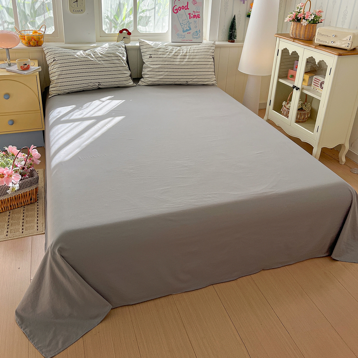 91家纺网 家纺一手货源 找家纺 凯洛奇 2026新款A类仿棉四件套古法水洗棉小清新印花四件套单被套系列 织梦