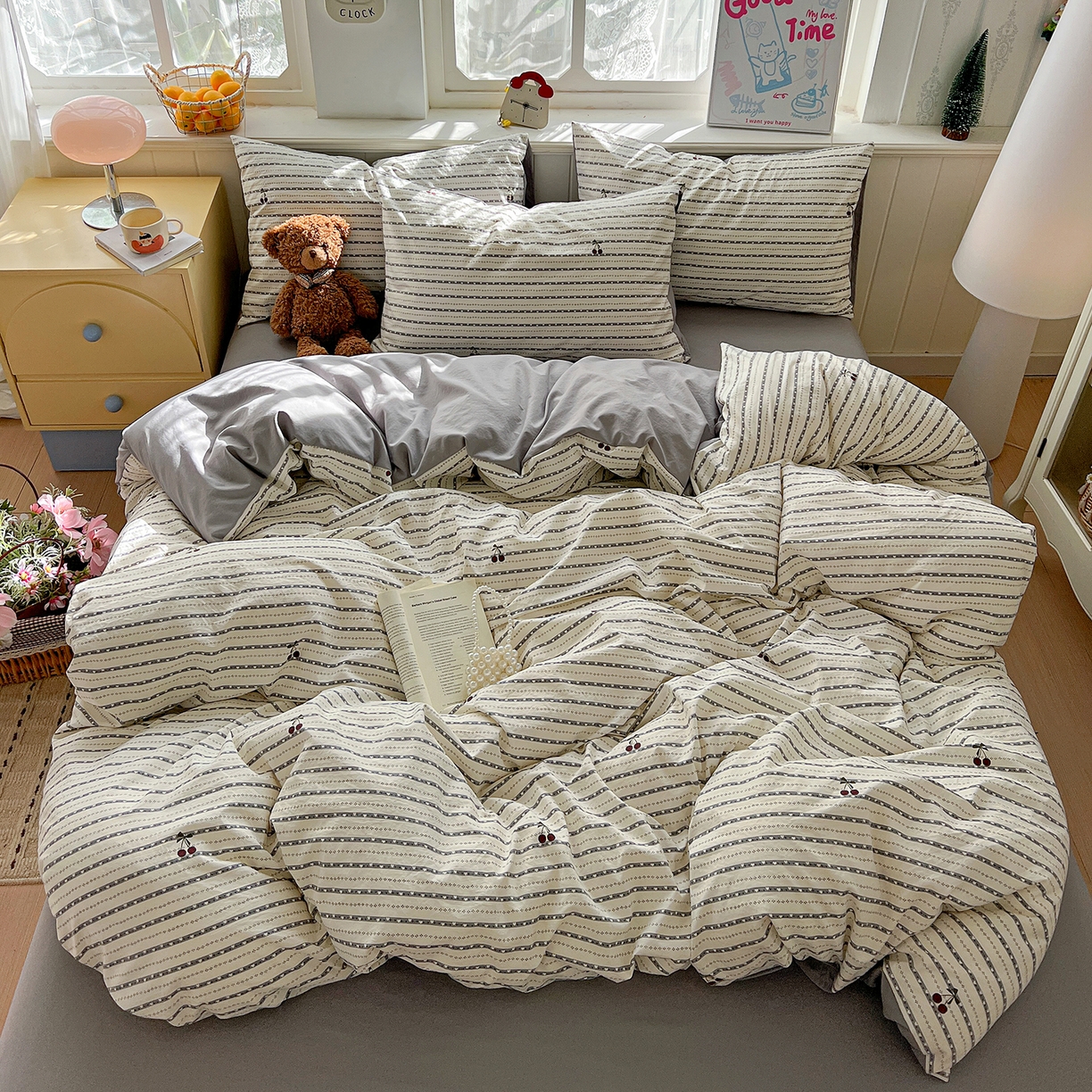 91家纺网 家纺一手货源 找家纺 凯洛奇 2026新款A类仿棉四件套古法水洗棉小清新印花四件套单被套系列 织梦