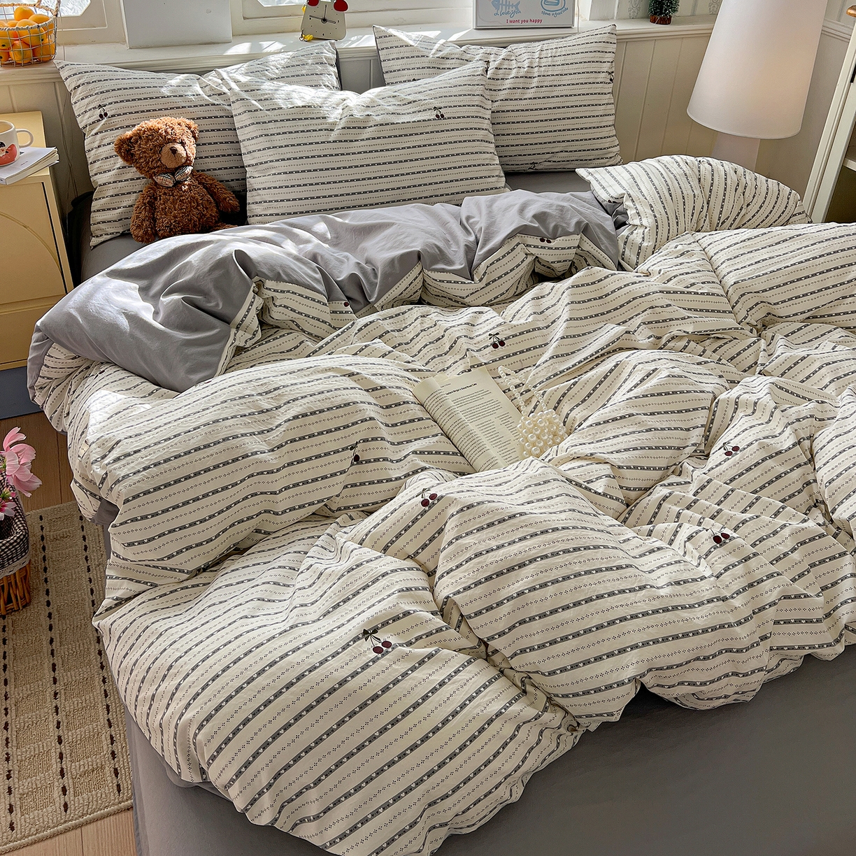 91家纺网 家纺一手货源 找家纺 凯洛奇 2026新款A类仿棉四件套古法水洗棉小清新印花四件套单被套系列 织梦