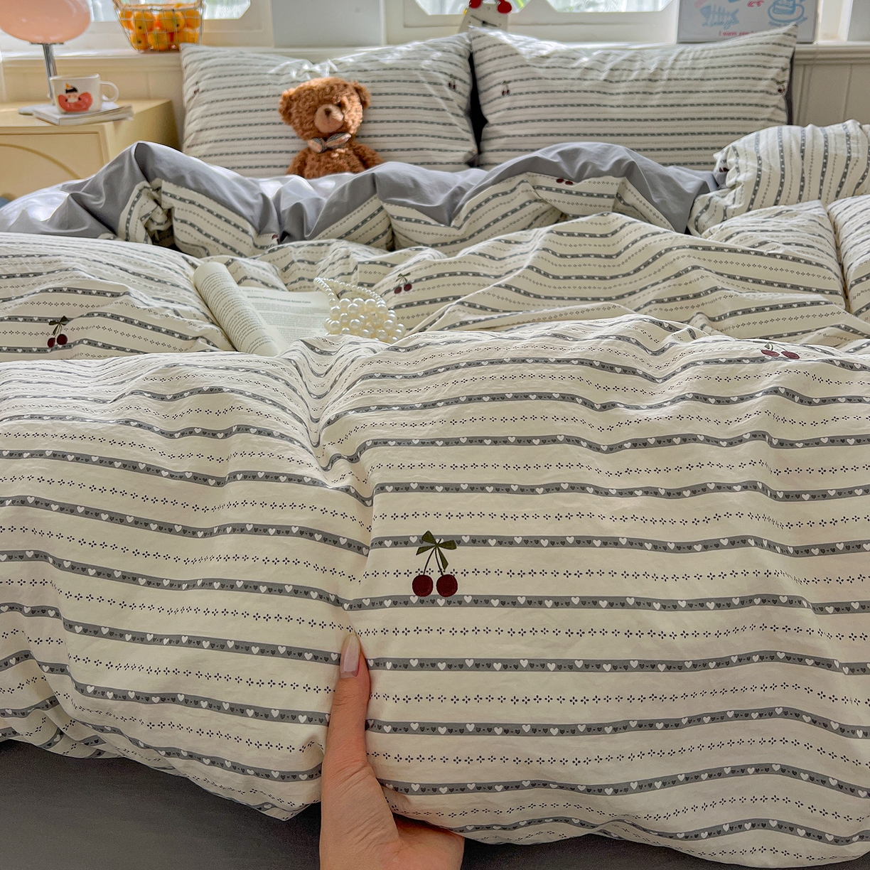 91家纺网 家纺一手货源 找家纺 凯洛奇 2026新款A类仿棉四件套古法水洗棉小清新印花四件套单被套系列 织梦