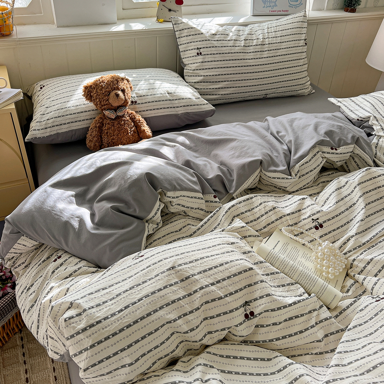 91家纺网 家纺一手货源 找家纺 凯洛奇 2026新款A类仿棉四件套古法水洗棉小清新印花四件套单被套系列 织梦