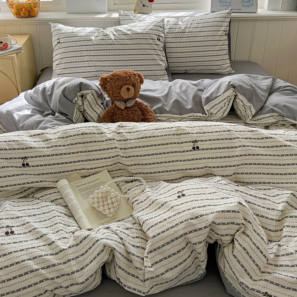 91家纺网 家纺一手货源 找家纺 凯洛奇 2026新款A类仿棉四件套古法水洗棉小清新印花四件套单被套系列 织梦