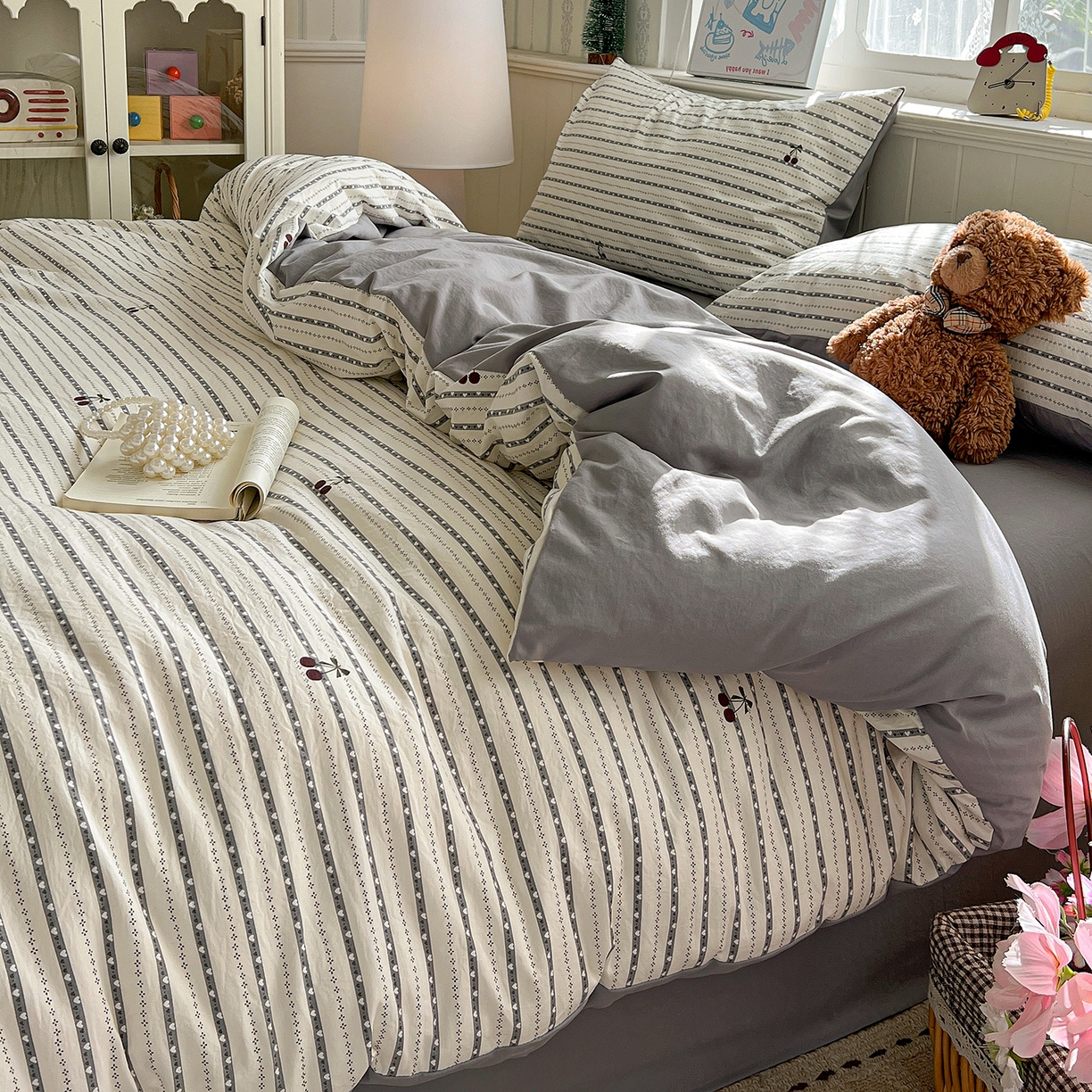 91家纺网 家纺一手货源 找家纺 凯洛奇 2026新款A类仿棉四件套古法水洗棉小清新印花四件套单被套系列 织梦