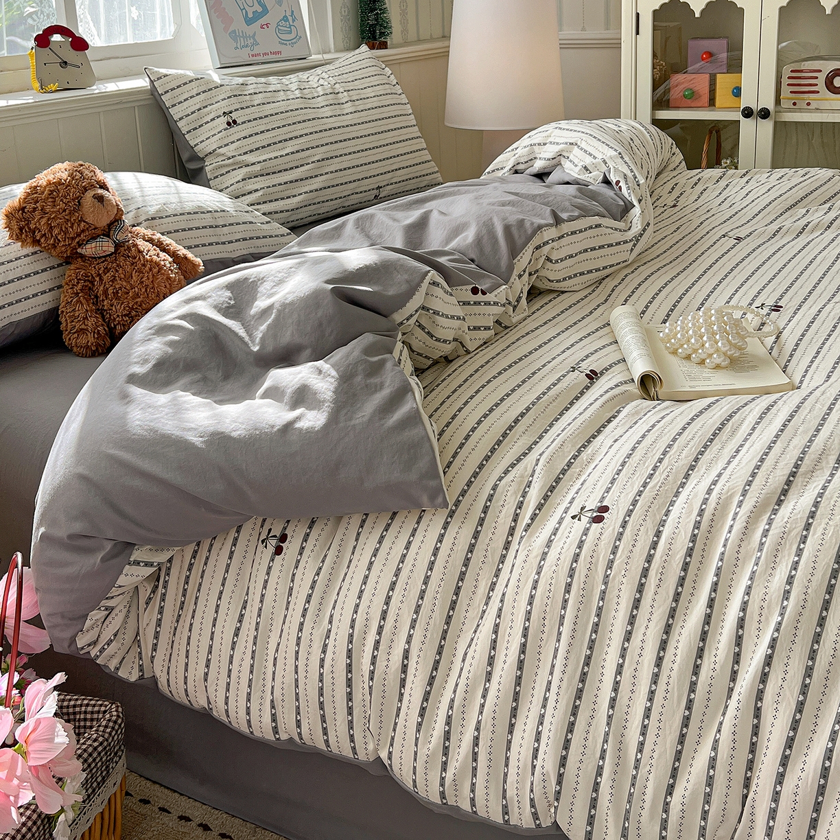 91家纺网 家纺一手货源 找家纺 凯洛奇 2026新款A类仿棉四件套古法水洗棉小清新印花四件套单被套系列 织梦