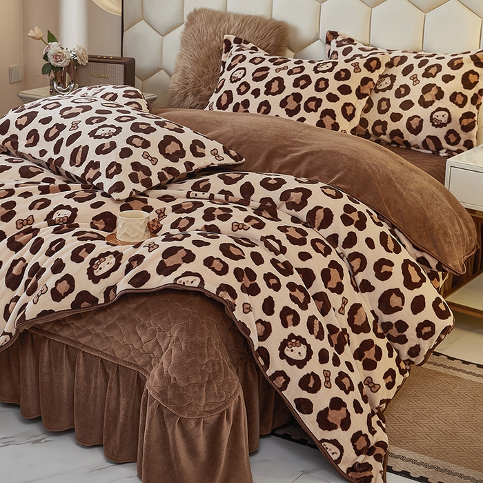 91家纺网 家纺一手货源 找家纺 （总）凤杰家纺 2025新款高克重210克牛奶绒床盖四件套