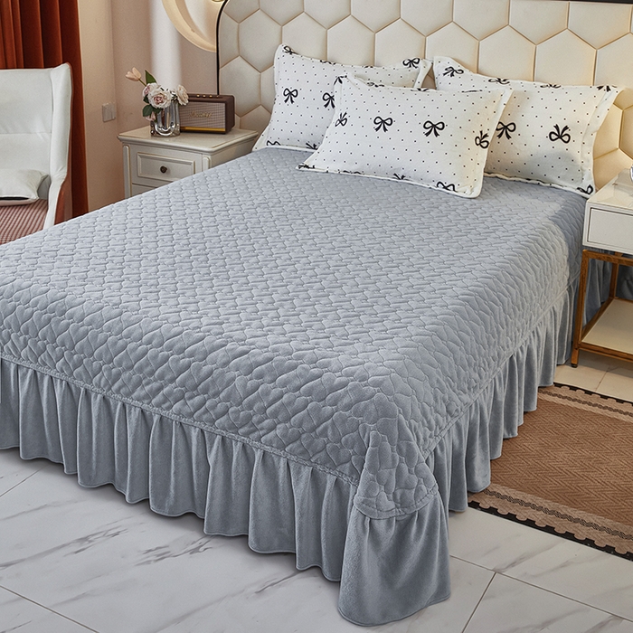 91家纺网 家纺一手货源 找家纺 凤杰家纺 2025新款高克重210克牛奶绒床盖四件套 简约格调