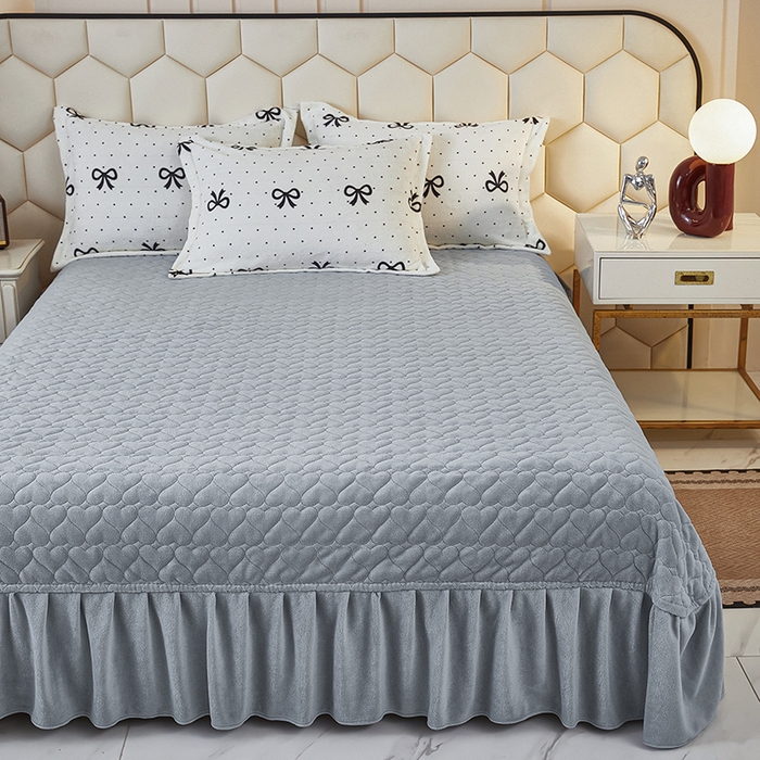 91家纺网 家纺一手货源 找家纺 凤杰家纺 2025新款高克重210克牛奶绒床盖四件套 简约格调