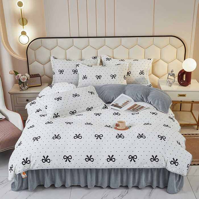 91家纺网 家纺一手货源 找家纺 （总）栩裕纺织 2025新款高克重210克牛奶绒床盖四件套