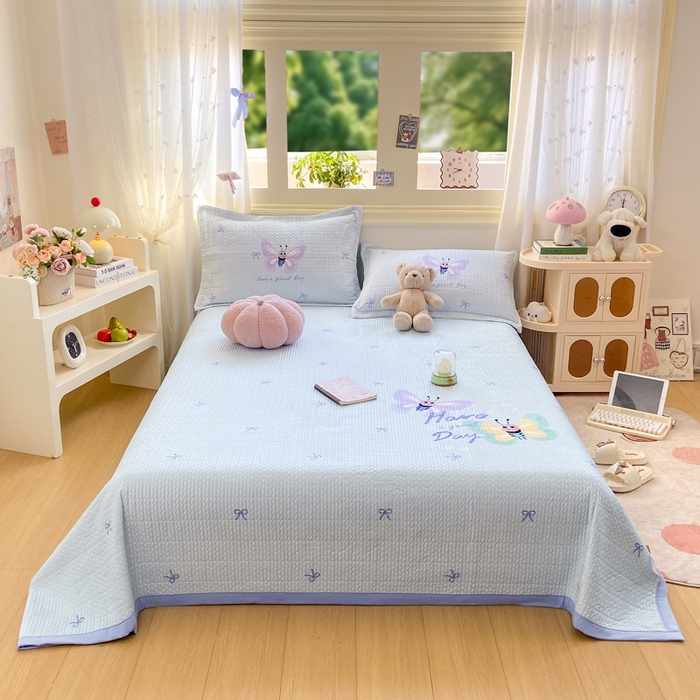 91家纺网 家纺一手货源 找家纺 （总）芷凡 2024新款A类双层纱水洗棉麻茶萃棉四件套