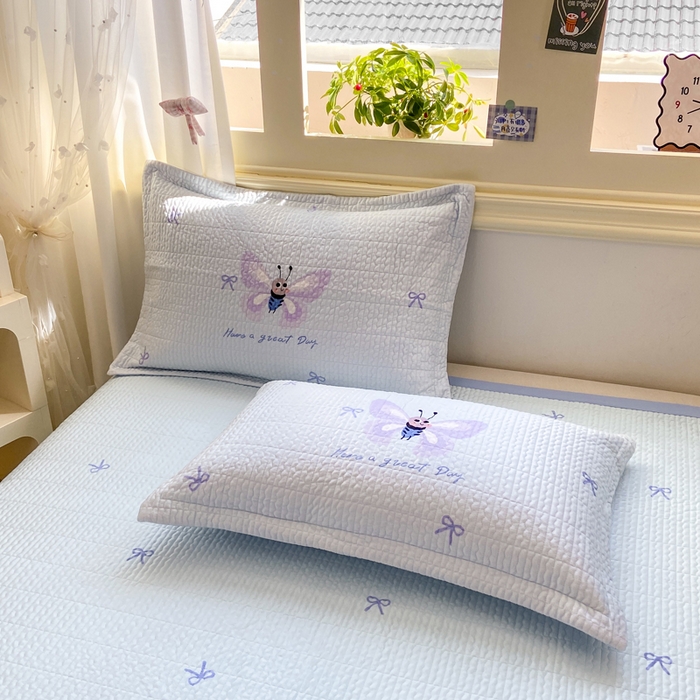 91家纺网 家纺一手货源 找家纺 芷凡家纺 2025新款宝宝绒水洗棉高温水洗床盖三件套 福蝶