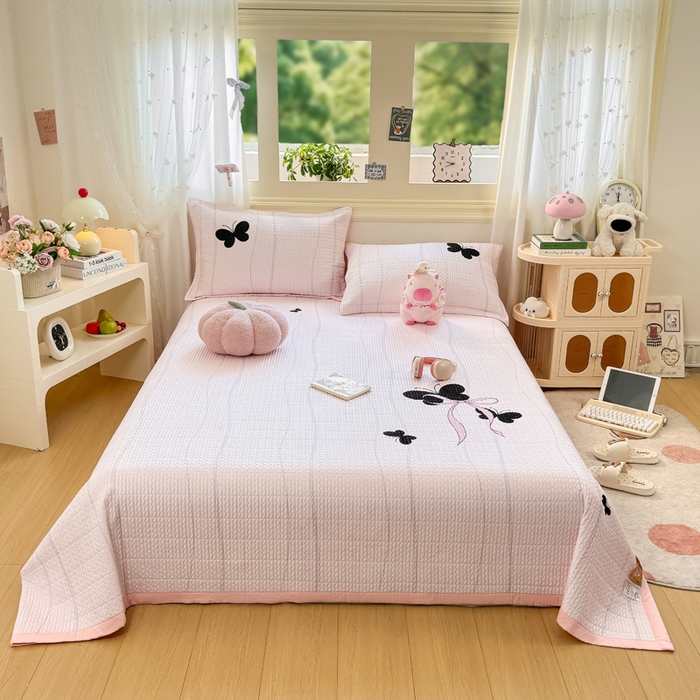 芷凡家纺 2025新款宝宝绒水洗棉高温水洗床盖三件套 追光