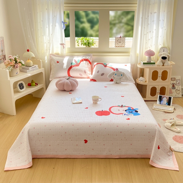 芷凡家纺 2025新款宝宝绒水洗棉高温水洗床盖三件套 平安果