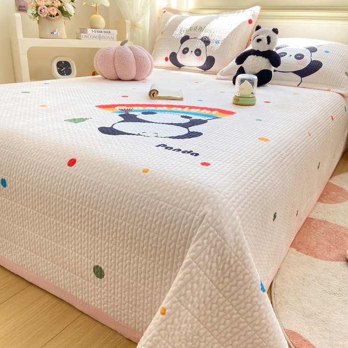 91家纺网 家纺一手货源 找家纺 芷凡家纺 2025新款宝宝绒水洗棉高温水洗床盖三件套 画画的盼达