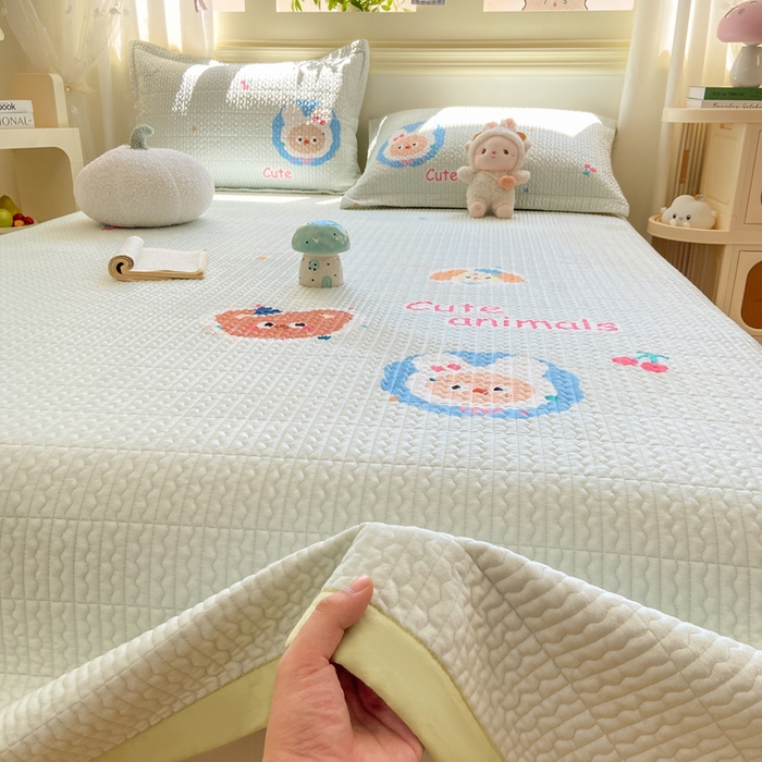 91家纺网 家纺一手货源 找家纺 芷凡家纺 2025新款宝宝绒水洗棉高温水洗床盖三件套 快乐伙伴