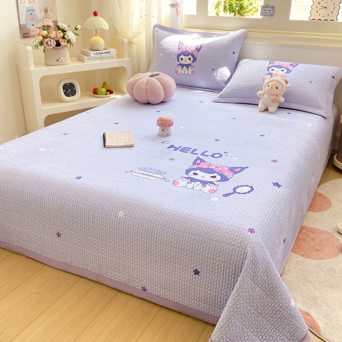 91家纺网 家纺一手货源 找家纺 芷凡家纺 2025新款宝宝绒水洗棉高温水洗床盖三件套 酷米