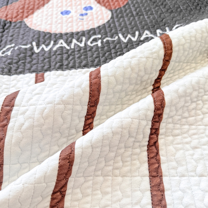 91家纺网 家纺一手货源 找家纺 芷凡家纺 2025新款宝宝绒水洗棉高温水洗床盖三件套 云朵狗