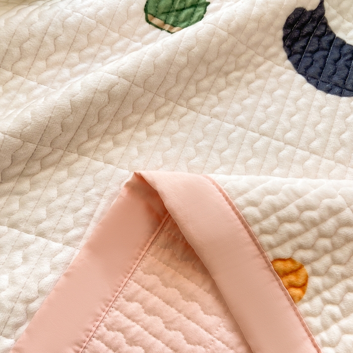 91家纺网 家纺一手货源 找家纺 芷凡家纺 2025新款宝宝绒水洗棉高温水洗床盖三件套 画画的盼达