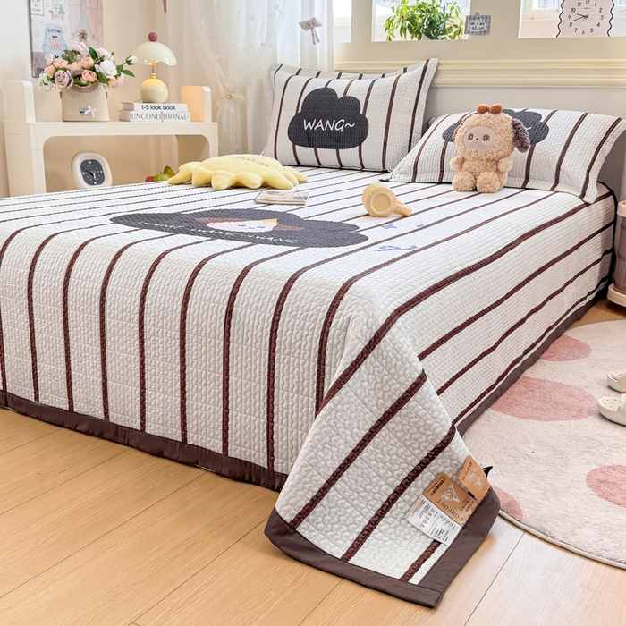 91家纺网 家纺一手货源 找家纺 芷凡家纺 2025新款宝宝绒水洗棉高温水洗床盖三件套 云朵狗