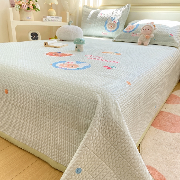 91家纺网 家纺一手货源 找家纺 芷凡家纺 2025新款宝宝绒水洗棉高温水洗床盖三件套 快乐伙伴