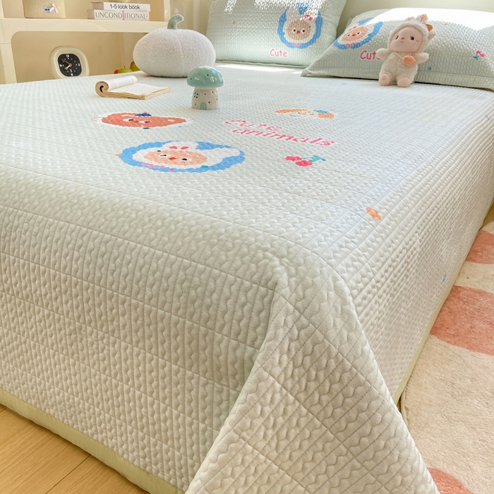 91家纺网 家纺一手货源 找家纺 芷凡家纺 2025新款宝宝绒水洗棉高温水洗床盖三件套 快乐伙伴