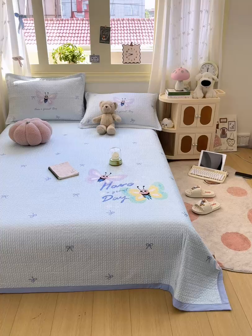 91家纺网 家纺一手货源 找家纺 （总）芷凡家纺 2025新款宝宝绒水洗棉高温水洗床盖三件套