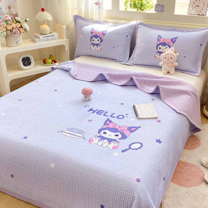 91家纺网 家纺一手货源 找家纺 芷凡家纺 2025新款宝宝绒水洗棉高温水洗床盖三件套 酷米