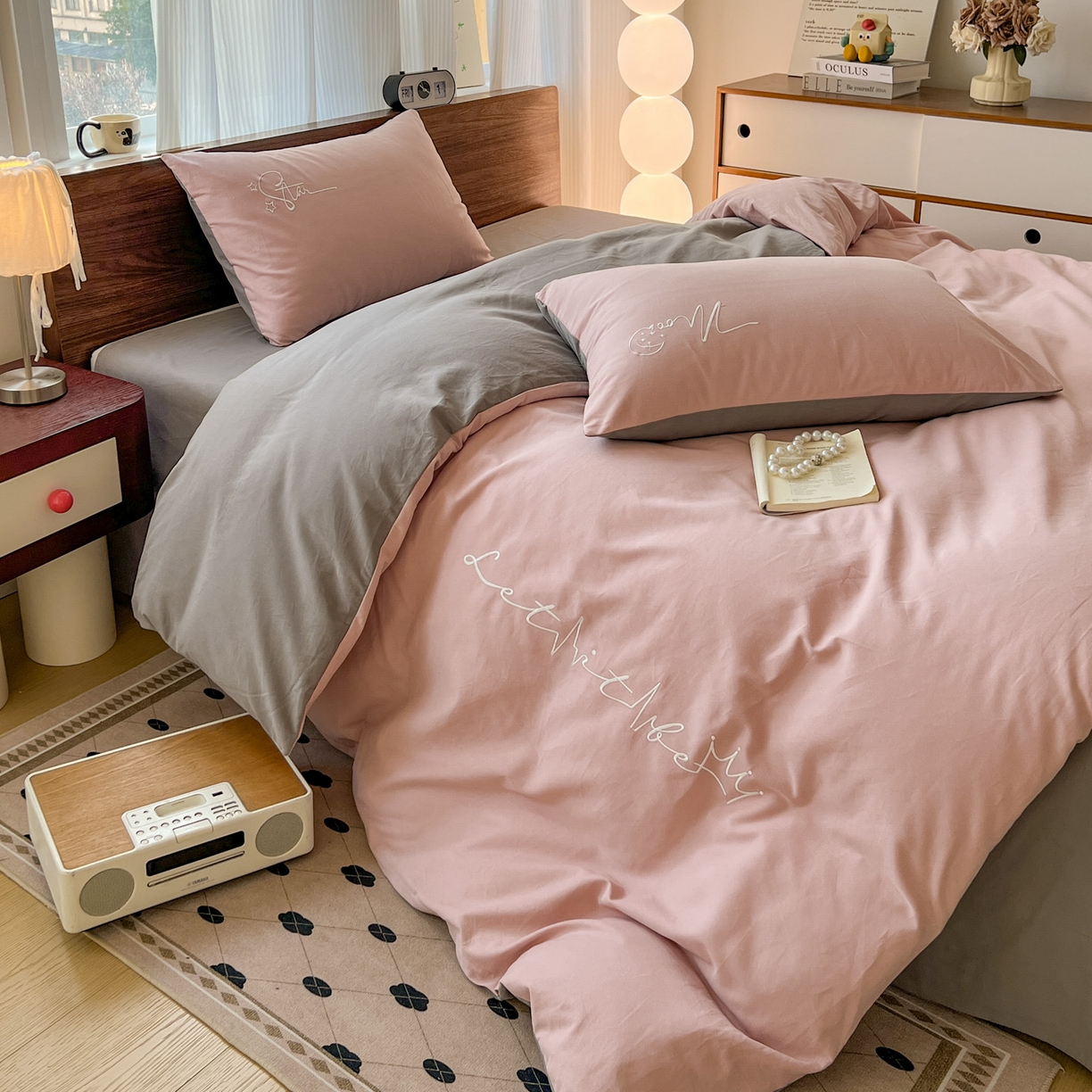 91家纺网 家纺一手货源 找家纺 （总）有点武功  2025新款全棉纯色刺绣磨毛四件套（控价每个尺寸+30元）