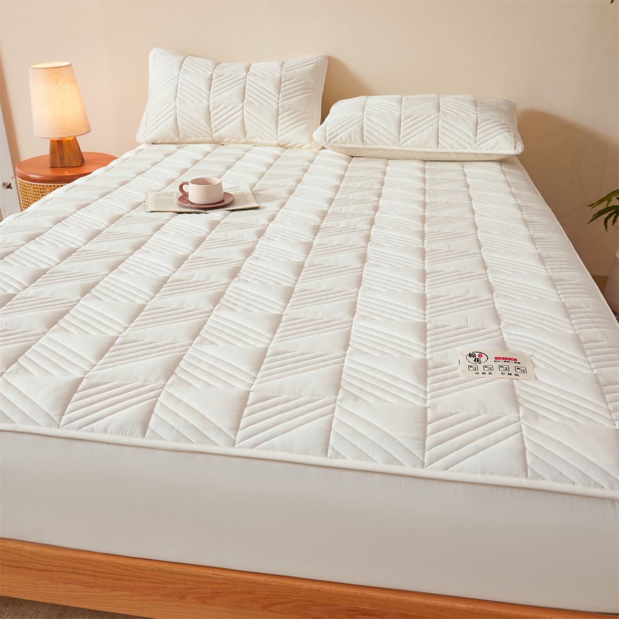 91家纺网 家纺一手货源 找家纺 （总）居眠 2025新款木叙棉花夹棉防水床笠