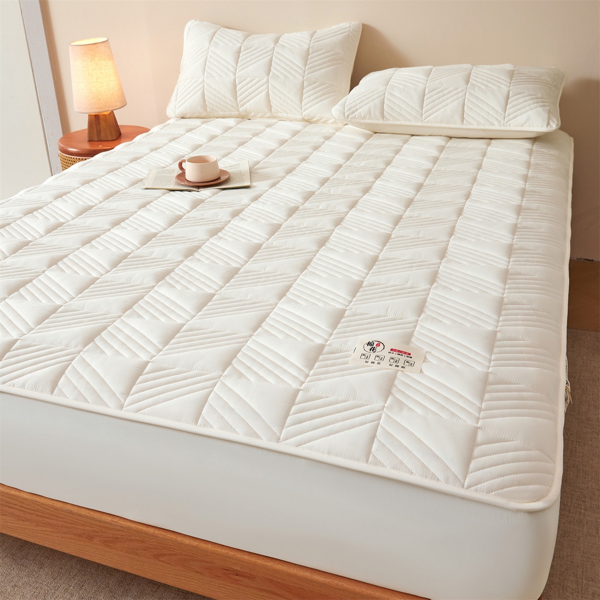 91家纺网 家纺一手货源 找家纺 （总）居眠 2025新款木叙棉花夹棉防水床笠