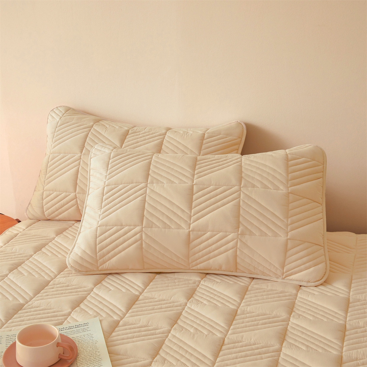 91家纺网 家纺一手货源 找家纺 居眠 2025新款木叙棉花夹棉防水床笠 木叙-卡