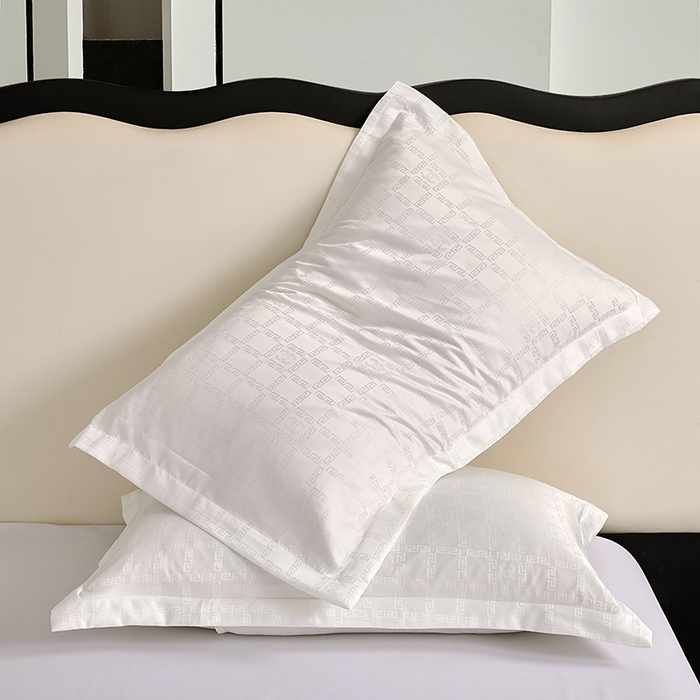 91家纺网 家纺一手货源 找家纺 罗菲尼酒店用品 2025新款AB版加厚磨毛提花酒店套件 方格白