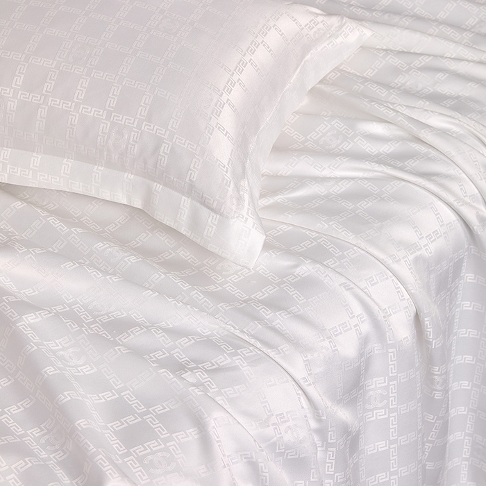 91家纺网 家纺一手货源 找家纺 罗菲尼酒店用品 2025新款AB版加厚磨毛提花酒店套件 方格白