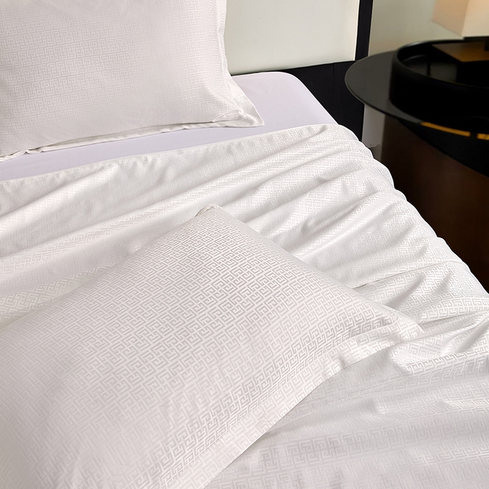 91家纺网 家纺一手货源 找家纺 罗菲尼酒店用品 2025新款AB版加厚磨毛提花酒店套件 云纹