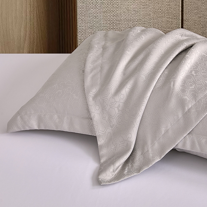 91家纺网 家纺一手货源 找家纺 罗菲尼酒店用品 2025新款AB版加厚磨毛提花酒店套件 向阳  浅灰