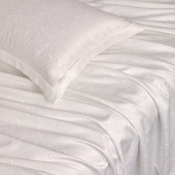 91家纺网 家纺一手货源 找家纺 罗菲尼酒店用品 2025新款AB版加厚磨毛提花酒店套件 向阳   白