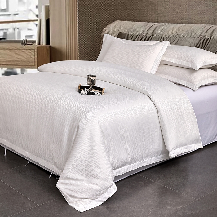 91家纺网 家纺一手货源 找家纺 罗菲尼酒店用品 2025新款AB版加厚磨毛提花酒店套件 云纹