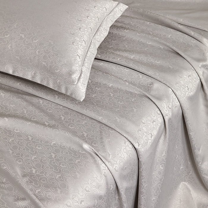 91家纺网 家纺一手货源 找家纺 罗菲尼酒店用品 2025新款AB版加厚磨毛提花酒店套件 向阳  浅灰