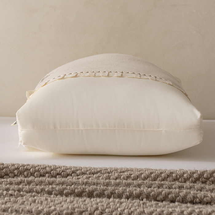 91家纺网 家纺一手货源 找家纺 昕科 2025新款白云织梦亚麻枕-棉麻高低枕芯花边亚麻刺绣枕头枕头枕芯 白云织梦亚麻-高枕