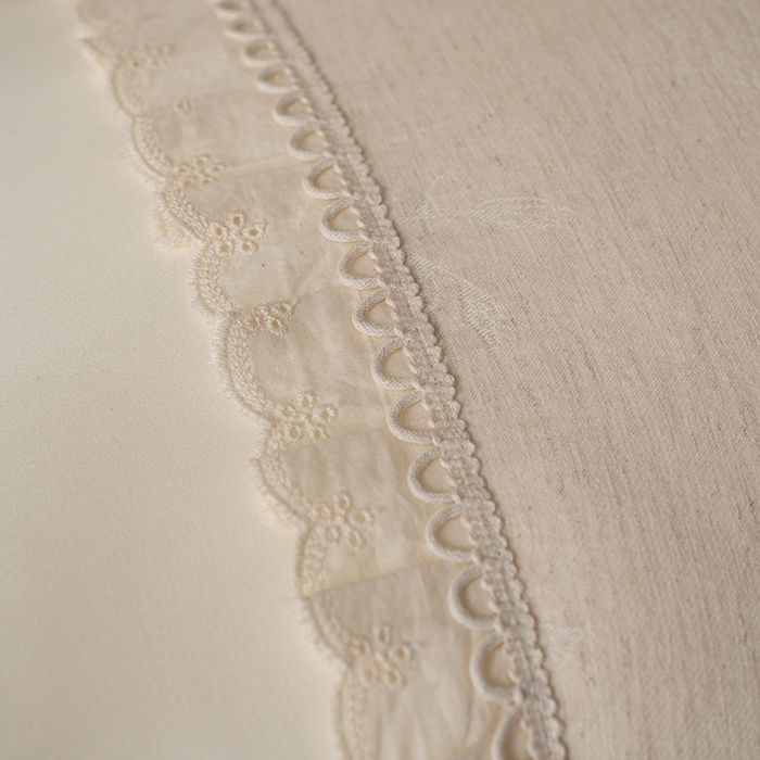 91家纺网 家纺一手货源 找家纺 昕科 2025新款白云织梦亚麻枕-棉麻高低枕芯花边亚麻刺绣枕头枕头枕芯 白云织梦亚麻-高枕