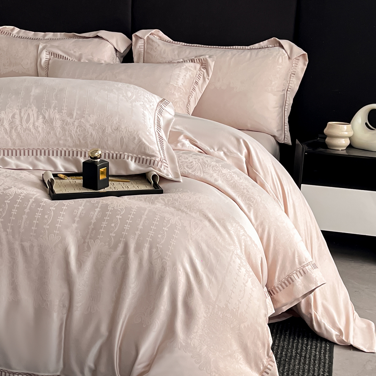 91家纺网 家纺一手货源 找家纺 （总）置顶家纺 2025新款亲肤提花系列四件套-蒂芙尼